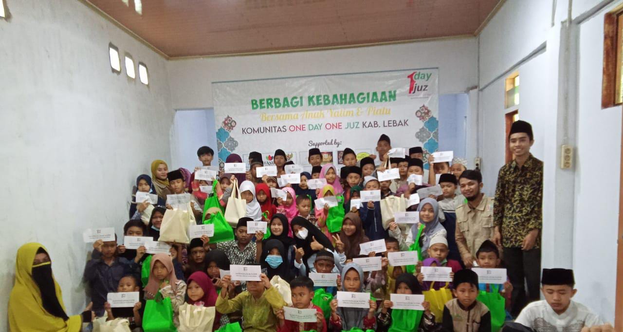 Komunitas One Day One Juz Kabupaten Lebak, Santuni 115 Anak Yatim Bantengate.id