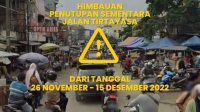 Akses Jalan Tirtayasa Pasar Rangkasbitung Sementara Ditutup