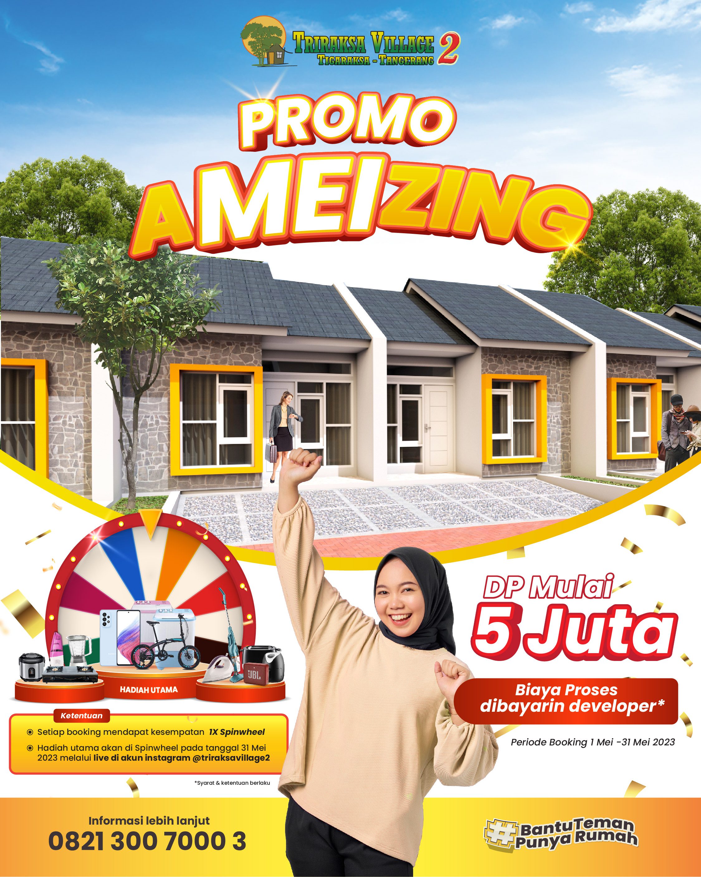 Promo Ameizing Triraksa VIillage 2 : DP Mulai 3 Jutaan dan Biaya Proses Bank Dibayarin Developer