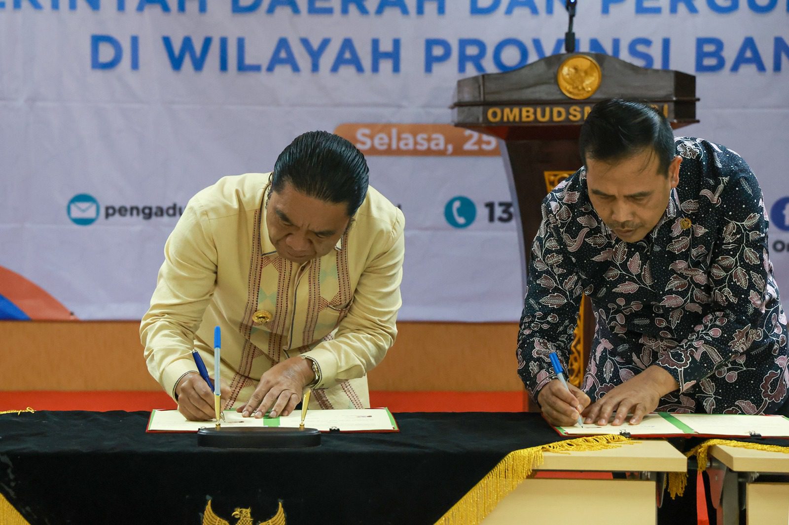 Pj Gubernur Provinsi Banten Al Muktabar Tandatangani MoU Dengan Ombudsman RI Ciptakan Pelayanan Prima