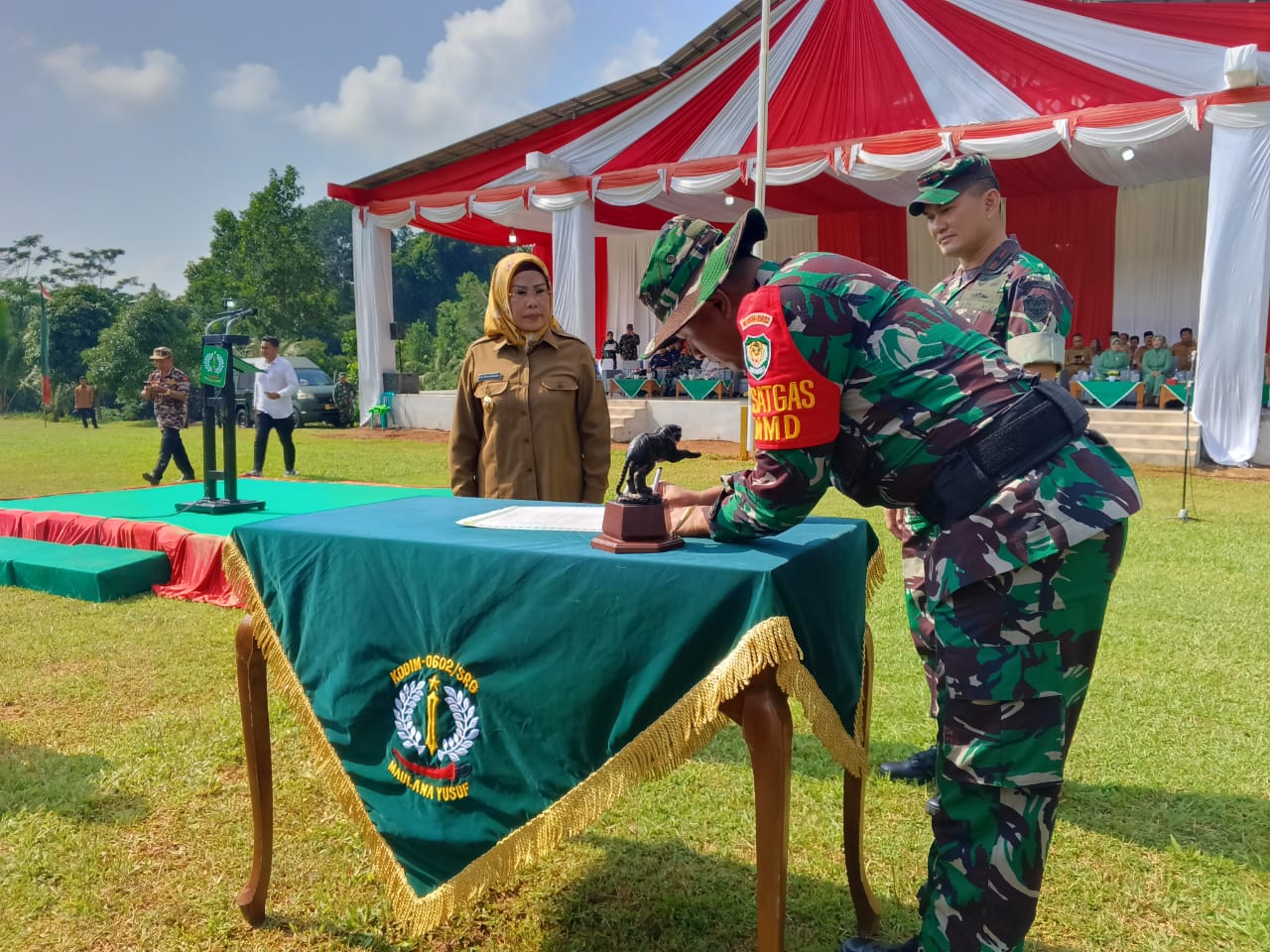 Program TMMD Ke-119 Kodim 0602/Serang di Desa Bojong Pandan Resmi dibuka