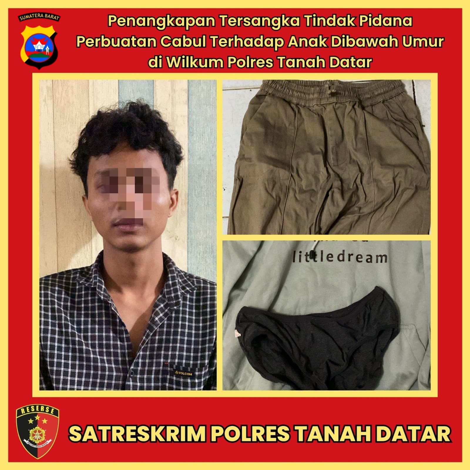 Sat Reskrim Tanah Datar Ringkus Pelaku Rudapaksa Anak di Bawah Umur